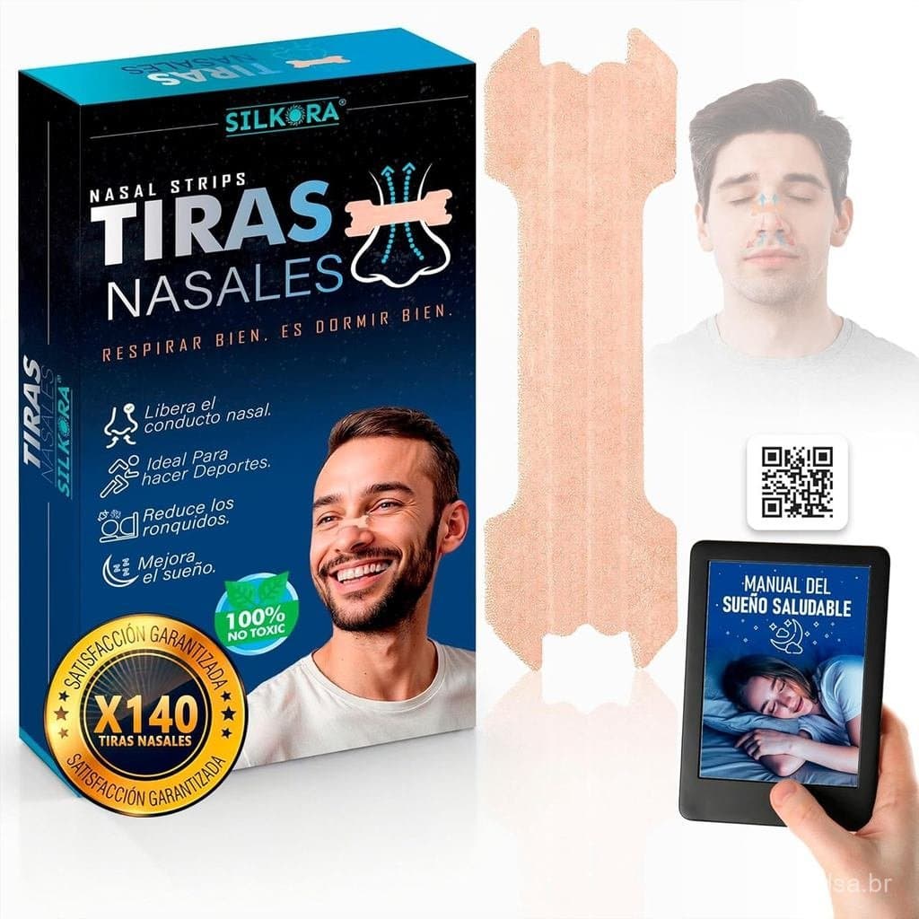 140 pacotes |     Tiras nasais SILKORA de alta qualidade |     Tiras nasais anti-ronco para uso durante o sono |     Ali