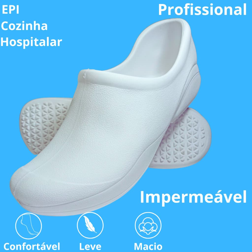 Sapato Enfermeira Chinelo Fechado Enfermagem Antiderrapante Profissional Uniforme Cozinha Babuche Leve