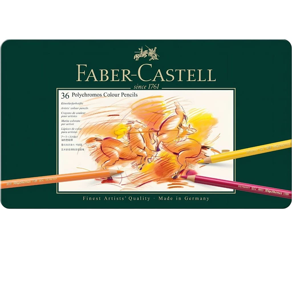 Lápis De Cor Polychromos Faber Castell Profissional 36 Cores Lata Metal