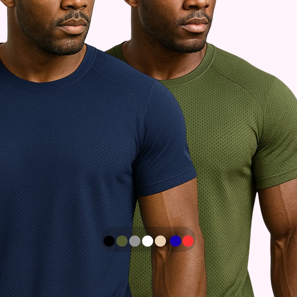 Kit 2 Camisas Masculina Tecido Colmeia camiseta Esportiva Academia DryFit e corrida