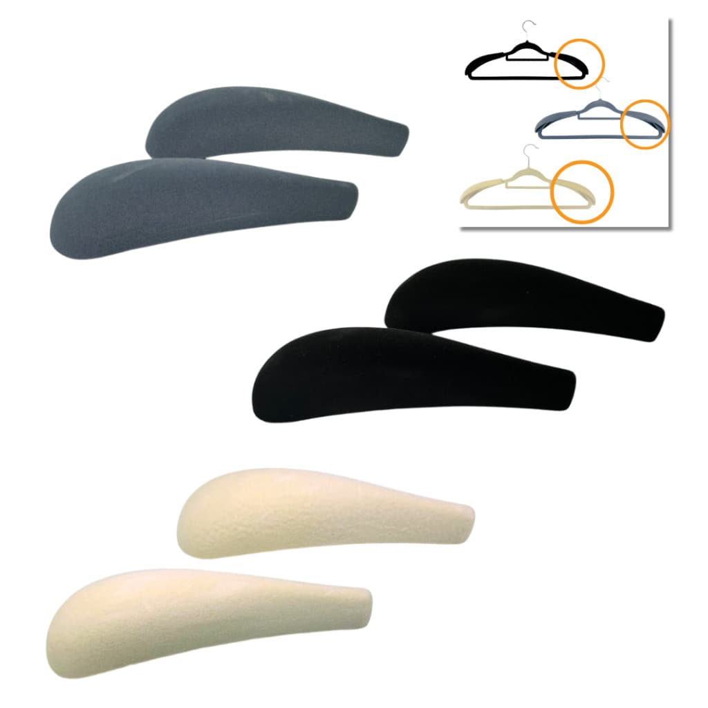 Kit 40 Unidades (20 Pares) Ombreiras de Veludo Antideslizantes para Cabides