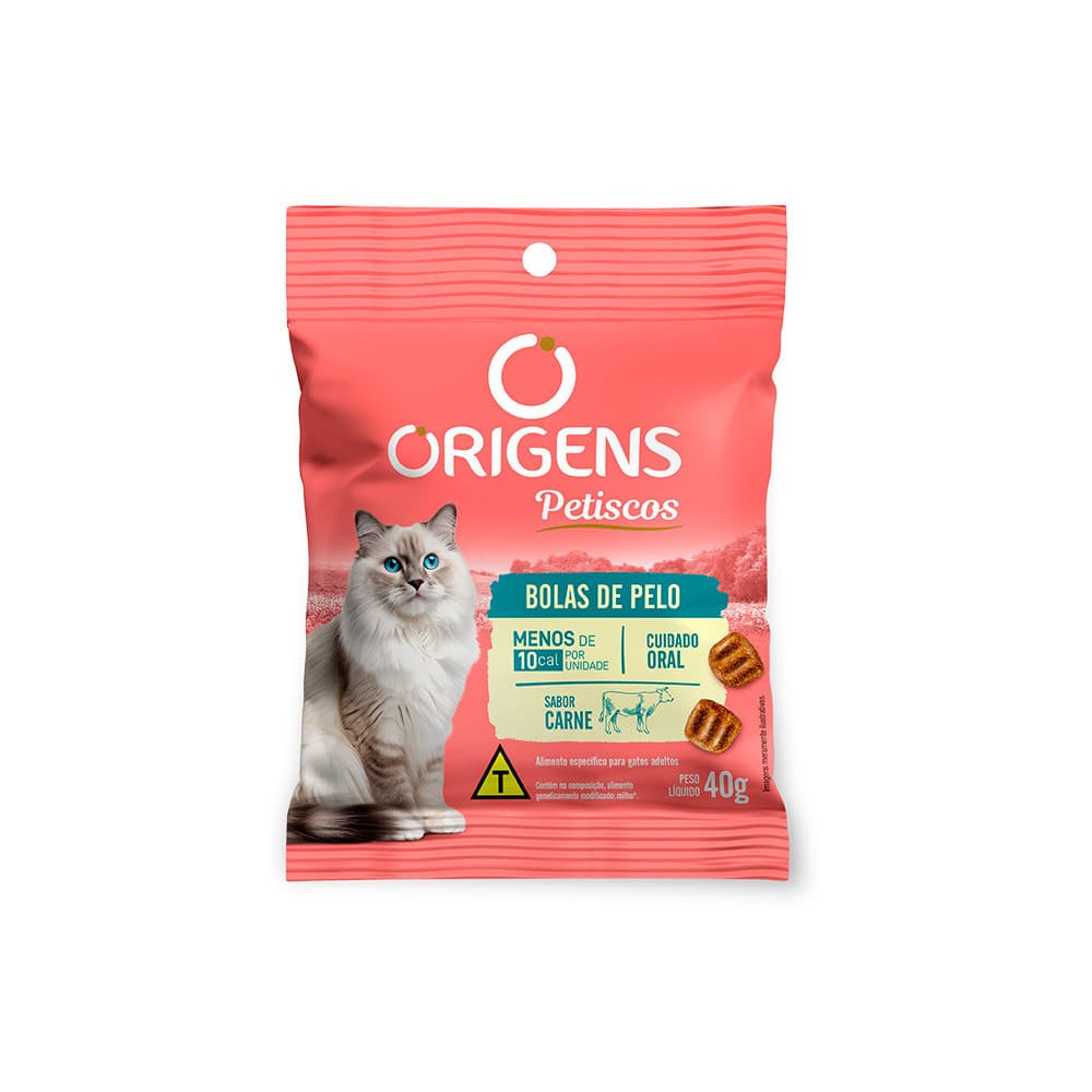 Petisco Origens Gatos Bolas de Pelos 40Gr