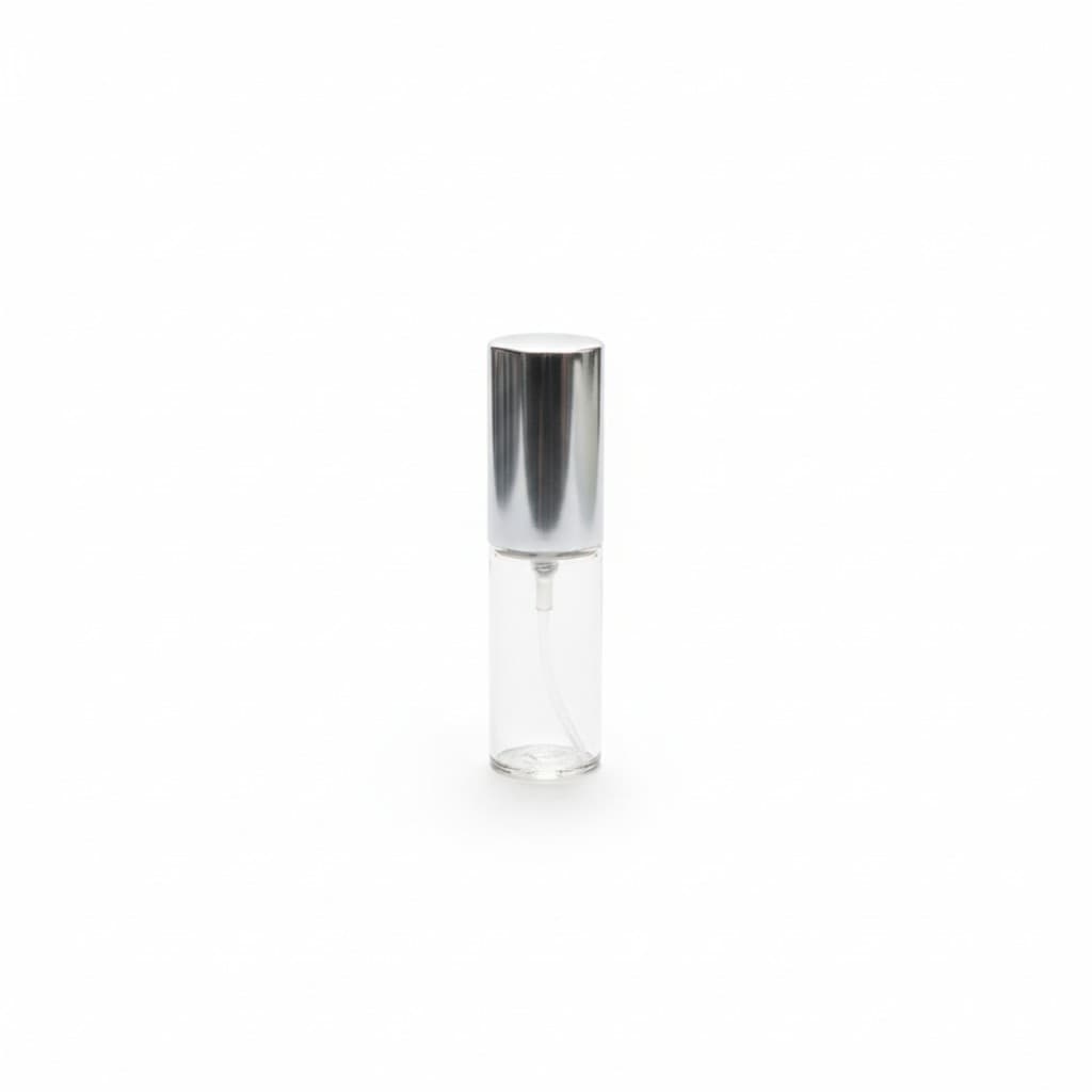 Frasco de Vidro p/ Decant 5 ml Com Válvula Prata - 25 un