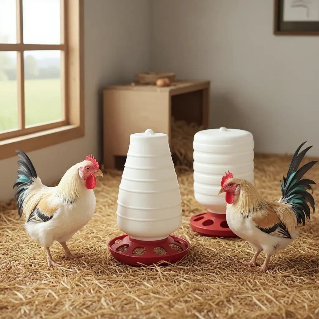 Kit Bebedouro e Comedouro Automático 5l E 5k Para Galinha Aves Codorna Alimentador Com Rosca e Furos