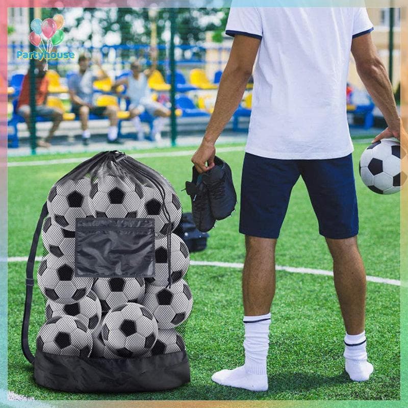 UTZN > Bolsa De Malha Extra Grande Com Cordão Para Armazenamento De Basquete Bolso Zíper Pacote De Rede De Futebol Vôlei