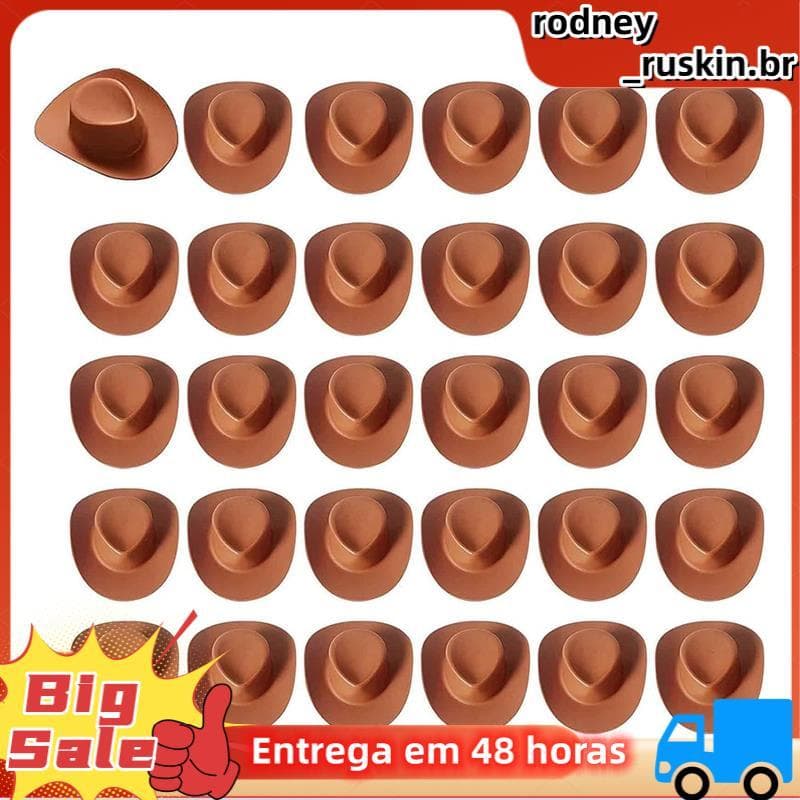 30 Peças Mini Chapéus De Cowboy Para Festa , Toppers De Cupcake De Chapéu , Pequenos Cowgirl Ocidentais Decorações Artes