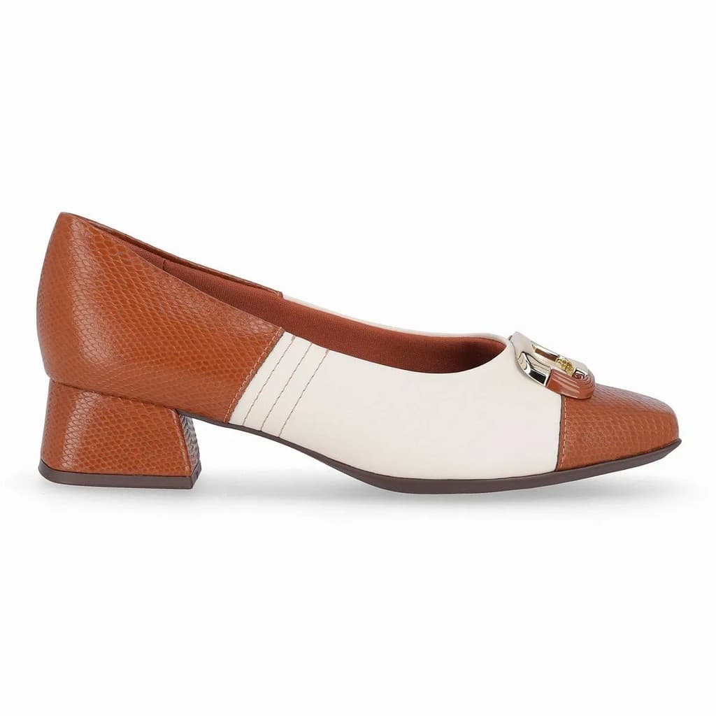 Scarpin Piccadilly Salto Bloco Bico Quadrado 160105