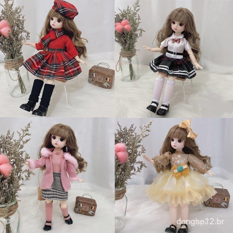 Boneca BJD em Escala 1/6 de 30cm Super Valor 21 Peças Acessórios Vestido de Princesa Móveis Roupas de Boneca Brinquedos