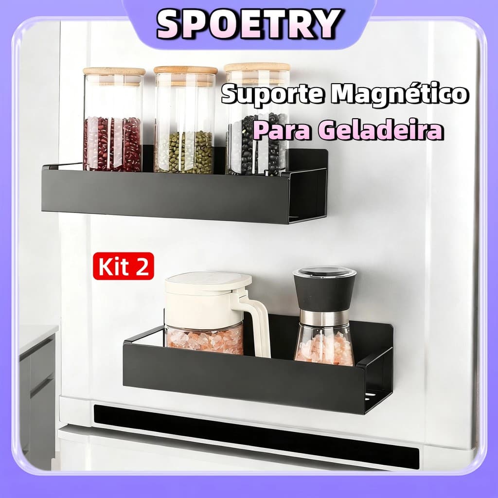KIT2 Suporte Magnético Para Geladeira,Cozinha Organizador Magnético para Geladeira com Ímã Forte para Organização