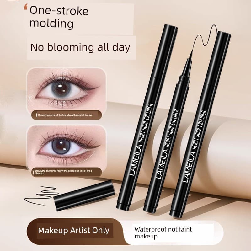 Ponta ultrafina Delineador de olhos Não borra suor Caneta delineadora líquida em Gel, ponta ultrafina, à prova d'água, à