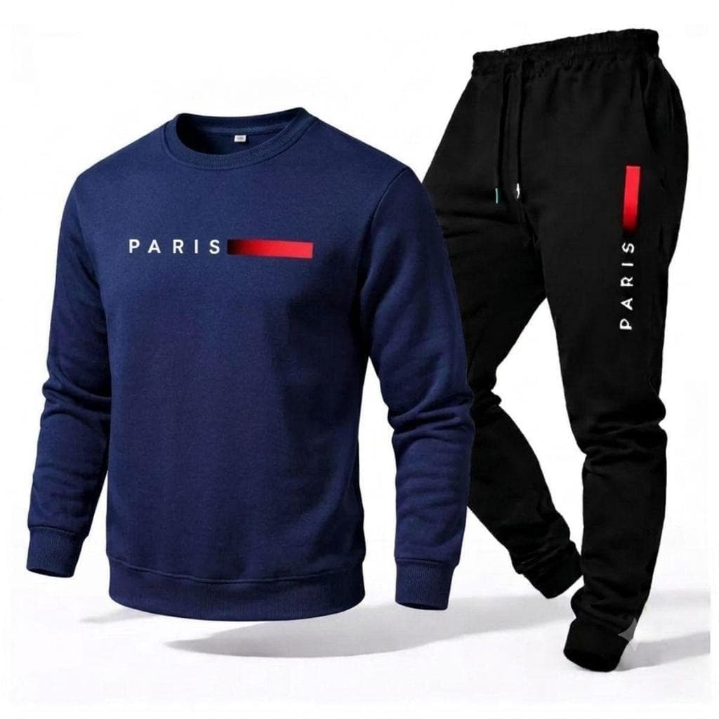 Conjunto Unissex Estampa Paris Moletom Premium Calça Jogger Quentinho Inverno