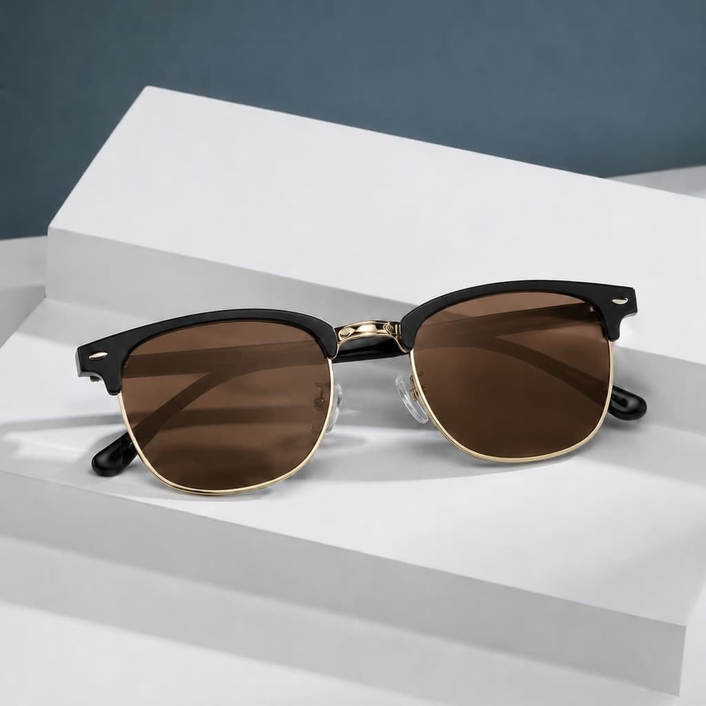 Óculos de Sol Feminino Masculino Redondo Vintage Estiloso