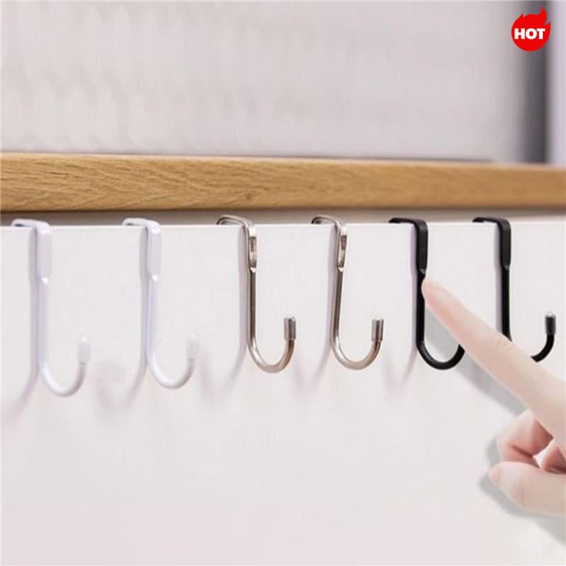 < LA > 1 Peça De Aço Inoxidável Não Perfurado Multiuso Duplo S Gancho Pendurado Ganchos Cabides Para Cozinha , Banheiro