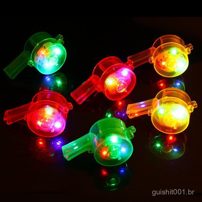10pcs LED Acende O Apito Whistle Glow Whistles Suprimentos Para Festas A Granel Toys Party Favores Brilham No Escuro Fes