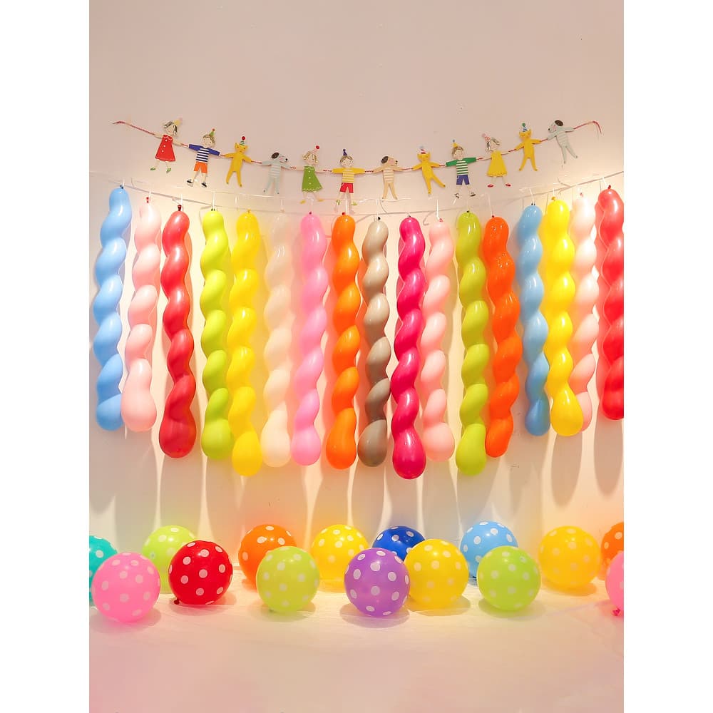 Ins mesmo estilo tira longa espiral torção balões coloridos bebê crianças festa de aniversário decoração esportes sala d