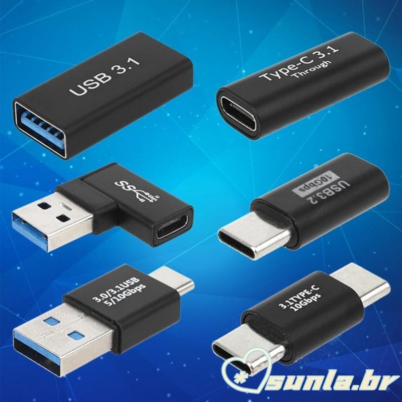SUNL USB C Para Type Masculino Feminino Conversor Carga Conector Adaptador
