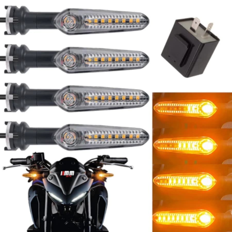 Kit 4 Setas LED Modelo Sequencial Yamaha + Rele Fazer 250 150 FZ25 FZ 25 YBR factor 125 150 FZ-15