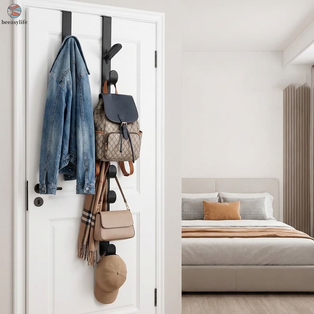 Gancho Traseiro De Porta Sem Ferramentas , Cabide De Roupas De Fileira Longa Que Economiza Espaço Para Quarto , Dormitór