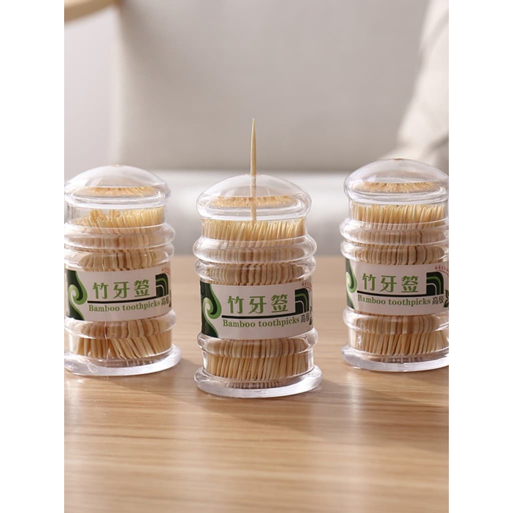 Criativo Natural ambientalmente amigável higiênico dupla cabeça de bambu palito doméstico Hotel com garrafa palito dente