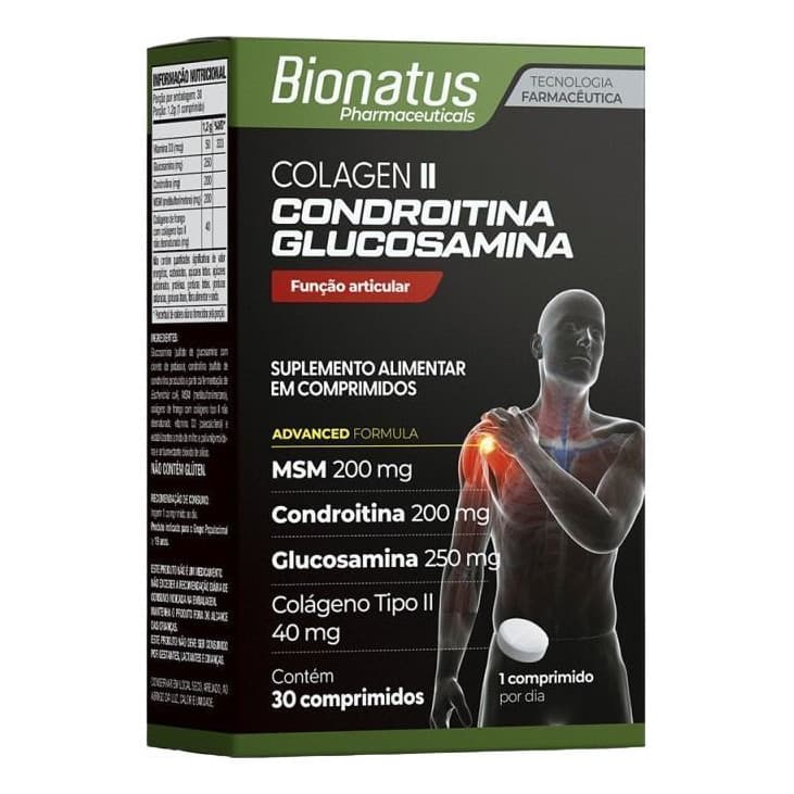 Colagen Ii Condroitina + Glucosamina Bionatus 30 Comprimidos