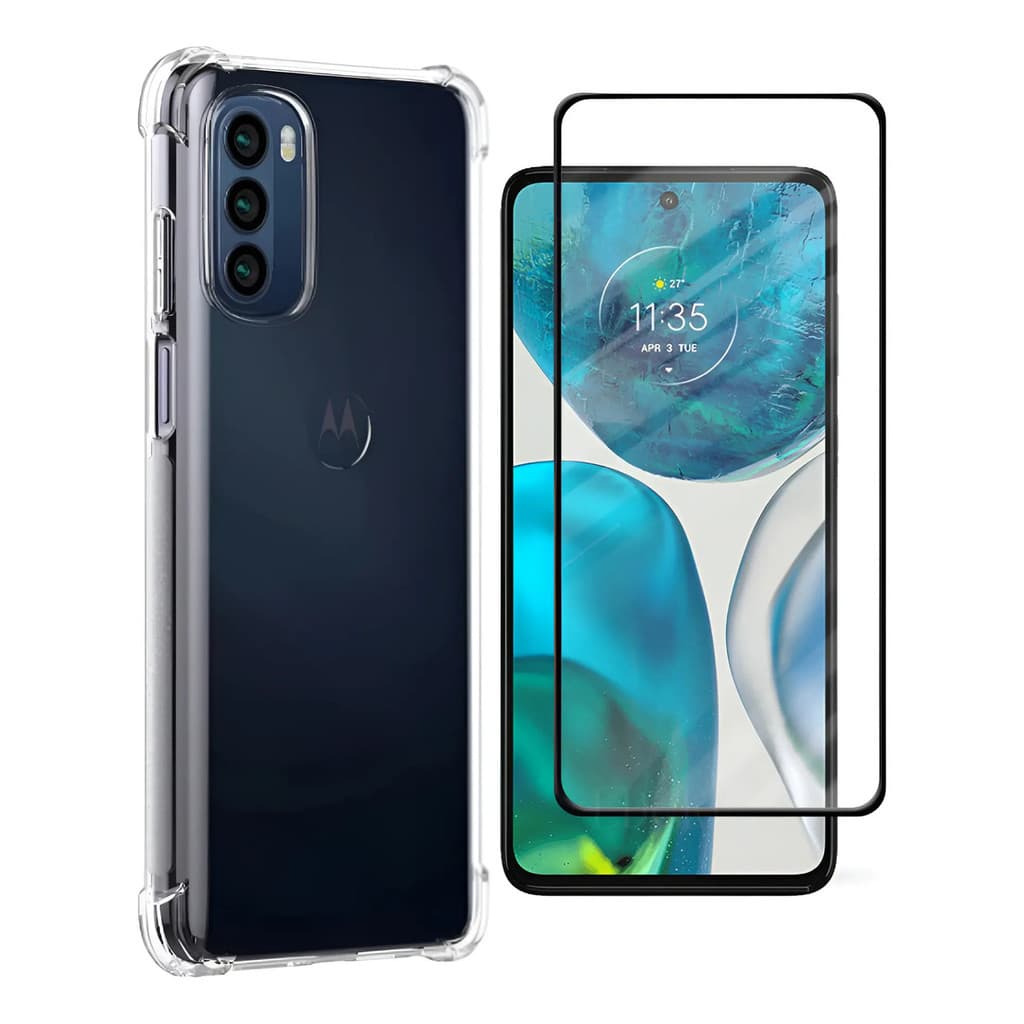 Capa Para Motorola G52 Xt2221 Impacto +2 Películas Vidro 3d
