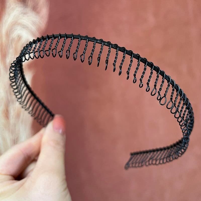 Preto escuro idosos Hairpin aço simples fino hairband com dentes clássico rosto lavagem corte de cabelo conveniente aces