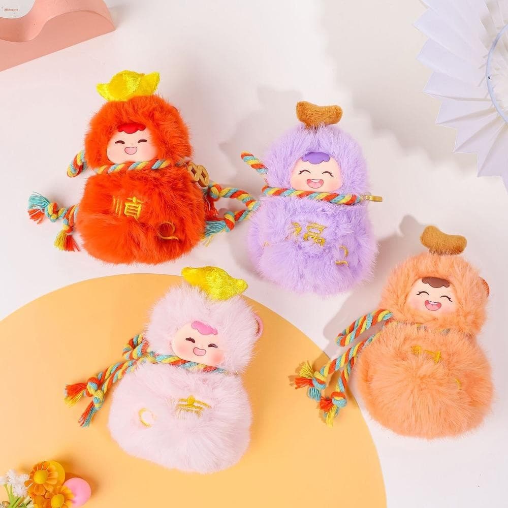 MXBEAUTY Mini Chaveiro De Cabaça , Boneca De Brinquedo De Pelúcia Kawaii De Simulação , Enfeites Lindos Pingente De Boa