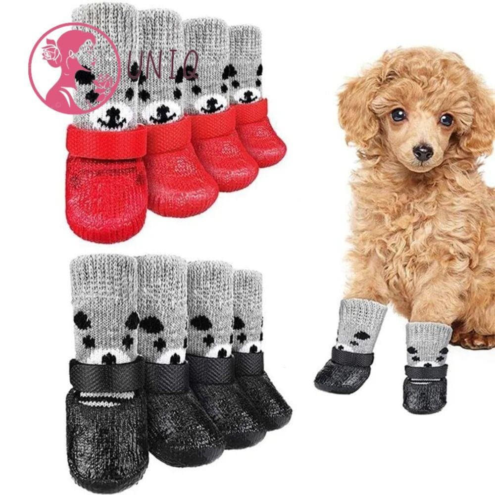 UNIQ Botas Para Animais De Estimação Sapatos Meias , De Neve Antiderrapantes Gatos Cães De Borracha , Suprimentos
