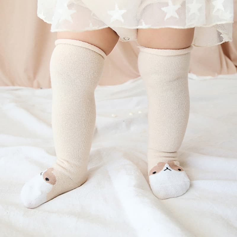 Meias de bebê outono inverno recém-nascido bonito forro de lã engrossado dos desenhos animados estilo inverno quente mei