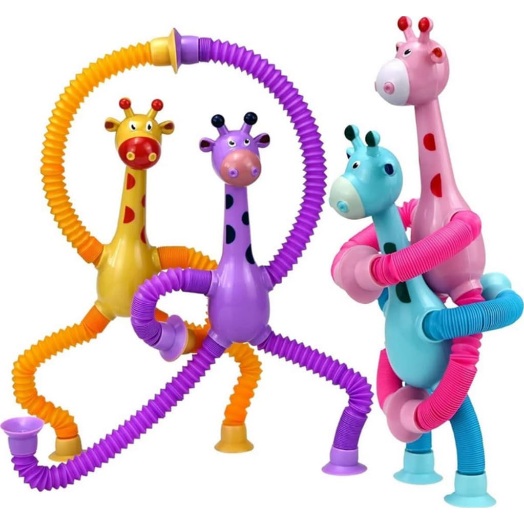 Girafa Estica e Gruda Pop It Tubo Flexível Com Ventosa 1/2/4 Unidades
