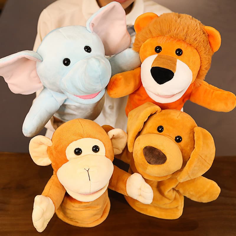 Fantoche De Mão De Dedo De Pelúcia Atividade Popular Role Play História De Dormir Adereços 3D Animal Descompressão Brinq