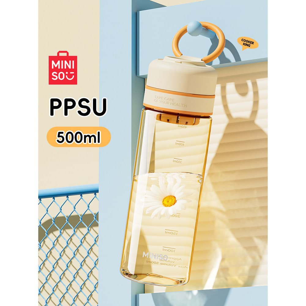 MINISO ppsu copo de água feminino de alta aparência, grande capacidade, estudante, resistente a altas temperaturas, plás