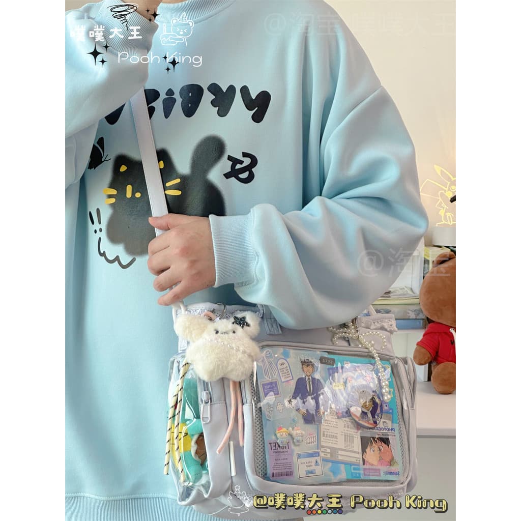 Bolsa japonesa de renda para exposição em quadrinhos, bolsa para bebê, grande capacidade, bolsa de ombro, jk, menina, ba