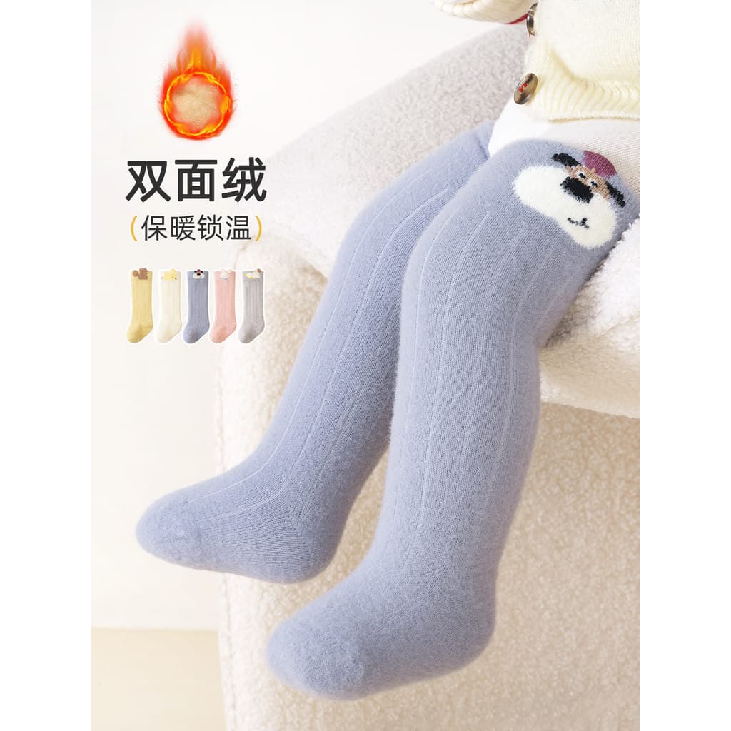 Meias de bebê meia lã meias altas meninas bonito desossadas de bebê inverno grossas