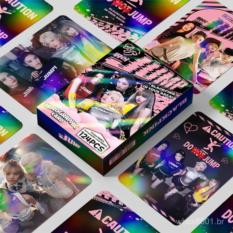 124 Pçs/Caixa BLACKPINK Photocards JUMP DEADLINE Holográfico LOMO Cartão Adesivo KPOP JENNIE ROSE JISOO LISA