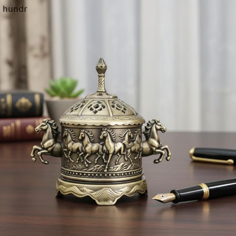 [hundr] Queimador De Incenso De Liga Vintage Oco Suporte De Sândalo De Metal Para Casa Yoga Espaços Meditativos Fácil De