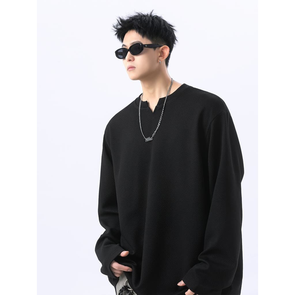 Americano cleanfit manga comprida camiseta masculina 2025 primavera outono novo estilo ins simples All-match Casual cami