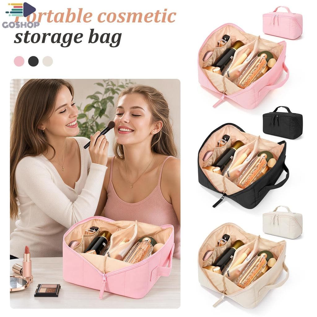 Bolsa De Maquiagem Acolchoada Com Divisor Organizador Cosmético À Prova D'água Para Organização Diária E De Viagens SHOP