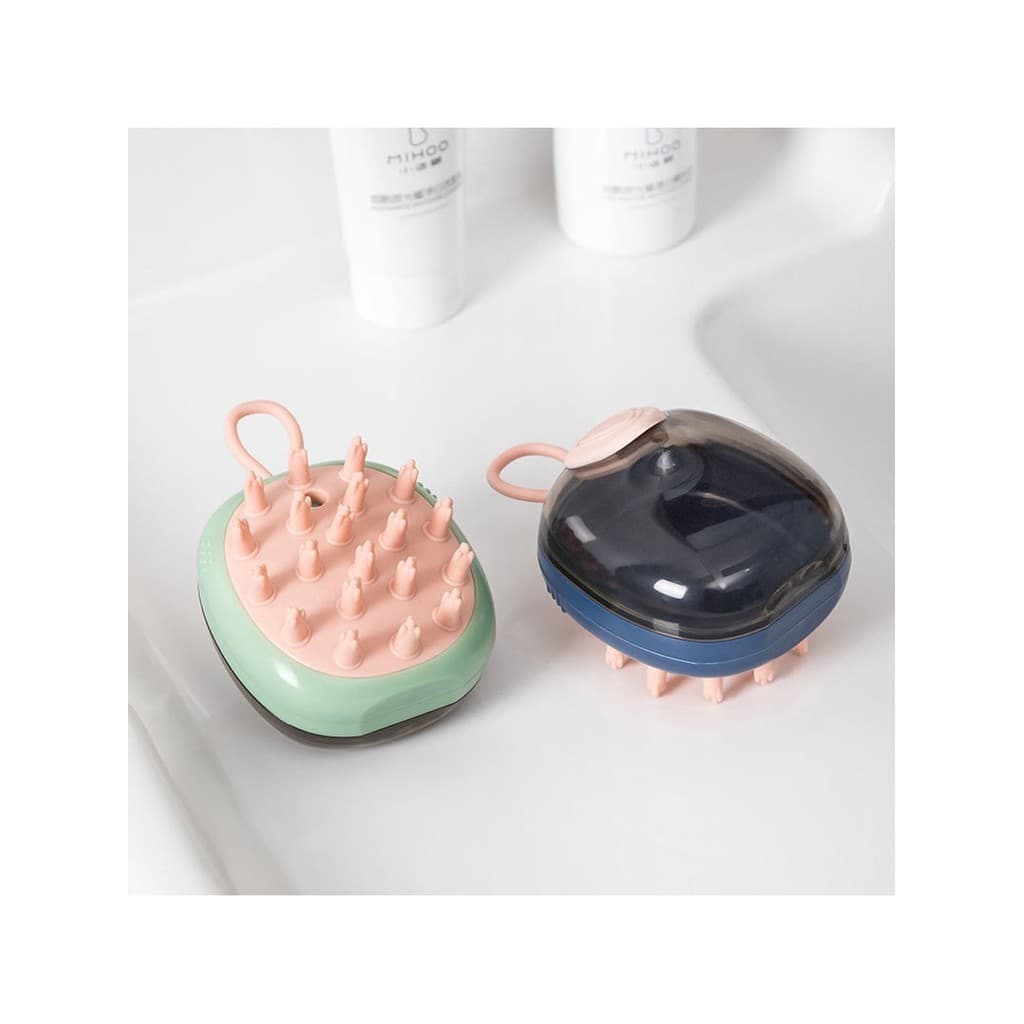 Cabeça meridiano shampoo Silicone escova de massagem automática adição líquida banho shampoo escova Pet gato banho escov