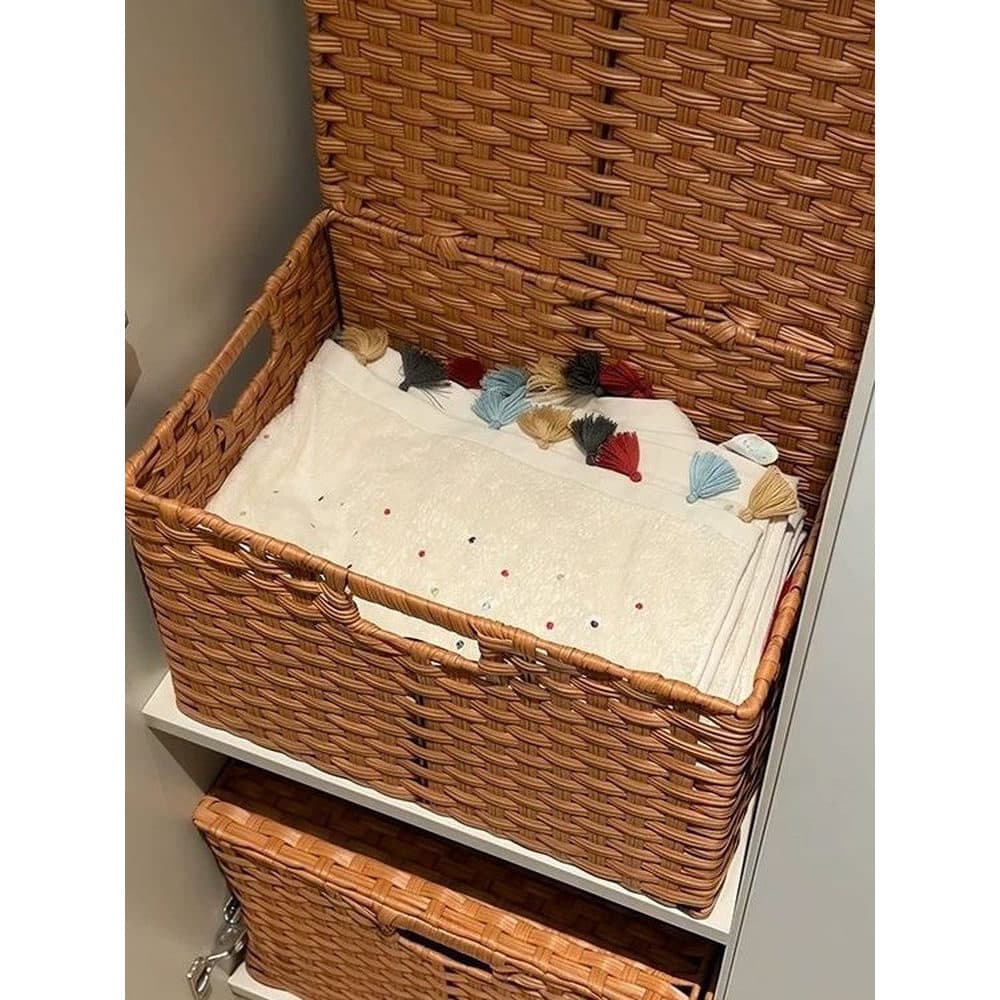 [Nova casa 100 expresso] cesta de armazenamento tipo Rattan brinquedo lanche cesta de armazenamento multifuncional cesta