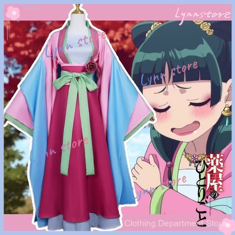 Cosplay de Maomao do Anime The Apothecary Diaries Kusuriya No Hitorigoto, Conjunto de Peruca e Hanfu para Festa, Vestido
