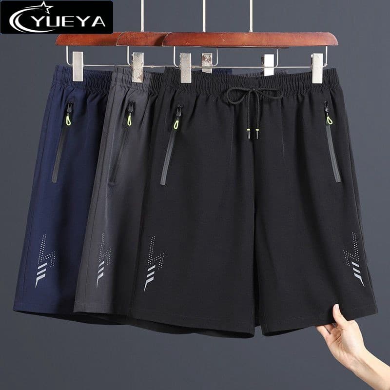 Shorts esportivos de seda gelo de venda quente masculino verão fino de secagem rápida Casual calças de cinco pontos masc