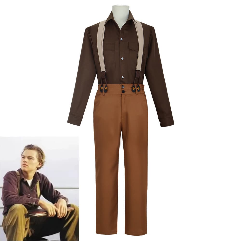 Titanic Jack Dawson Cosplay Traje Conjunto Completo Vintage 1990s Roupa Retro Cavalheiro Terno Para Halloween Festa