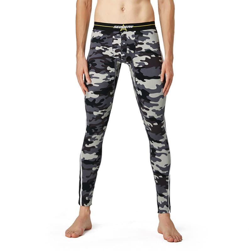 SEOBEAN SEOBEAN Calça esportiva masculina Fitness Fashion camuflada em U-Convexo Leggings masculinas