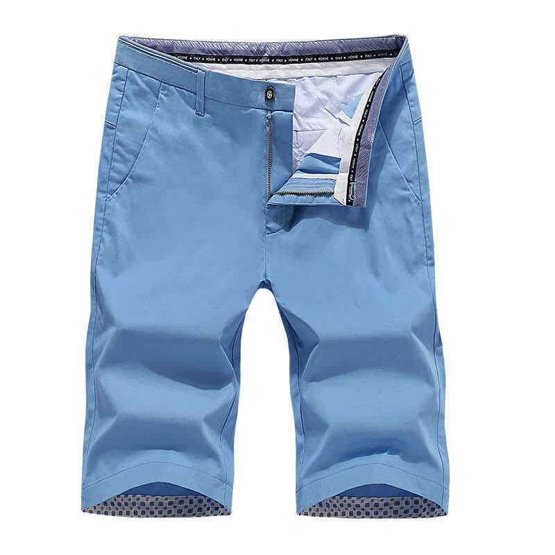 Shorts casuais masculinos Slim-fit calças cortadas 2024 verão novo estilo calças masculinas puro algodão reto calças de