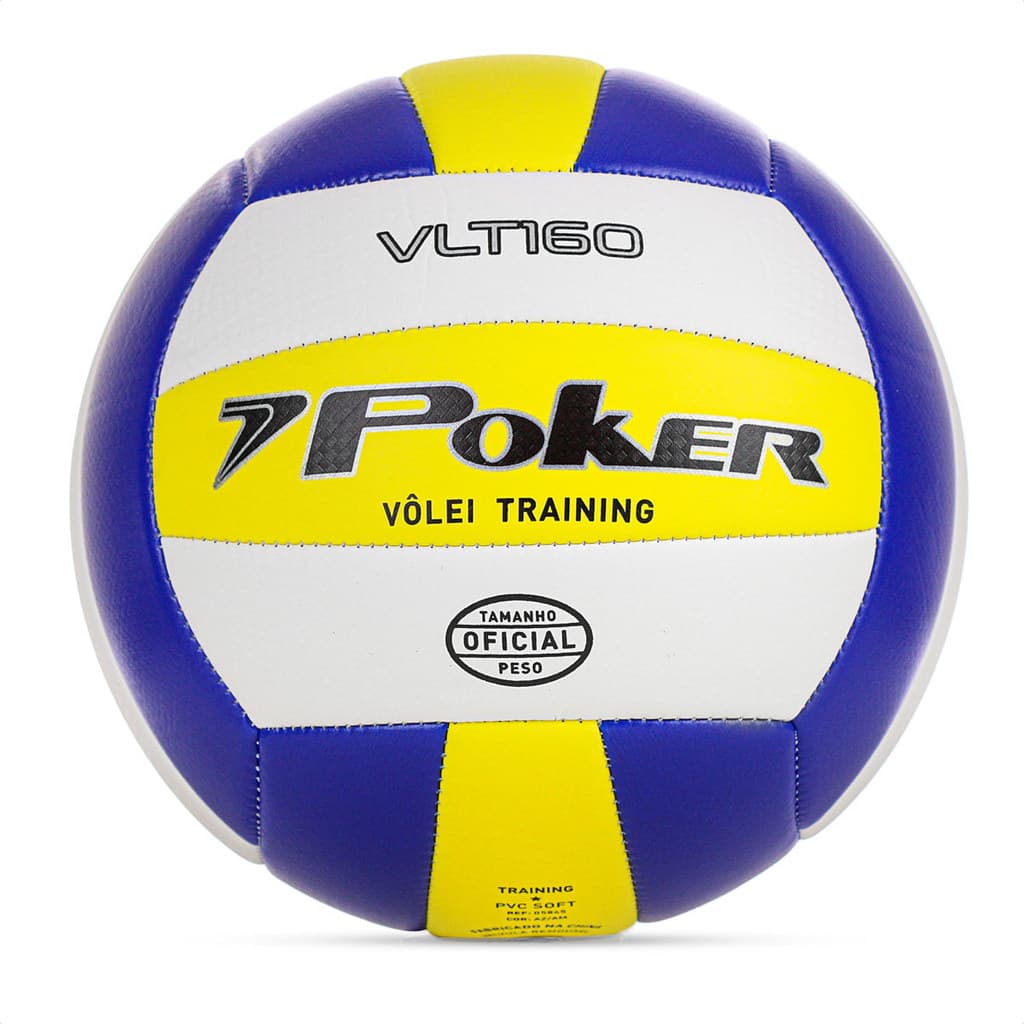 Bola Poker Vôlei Training VLT 160 Azul Amarelo e Branco - Único
