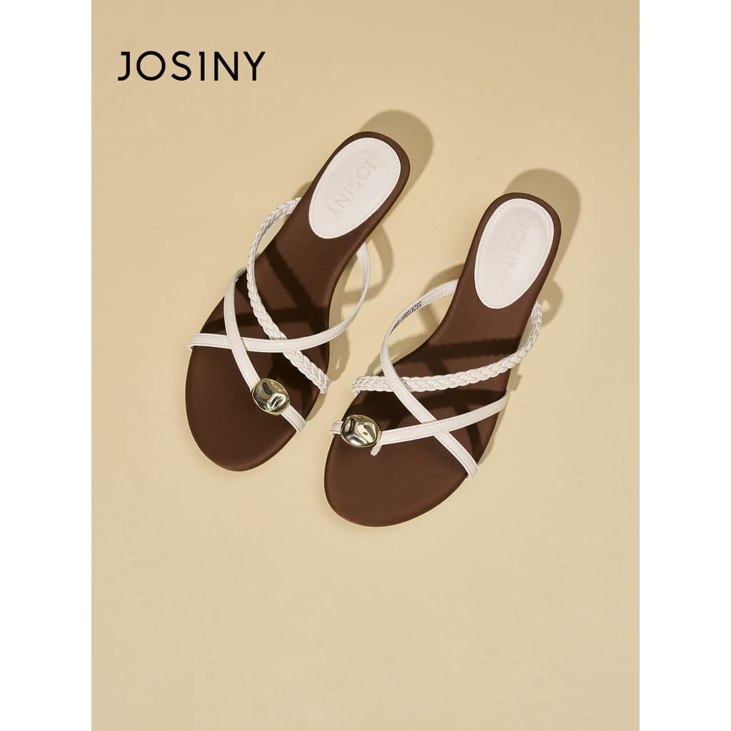 Zhuosini 2026 verão nova alça fina cruz Flip-Flops feminino verão exterior usar fivela sandálias planas chinelos All-Mat