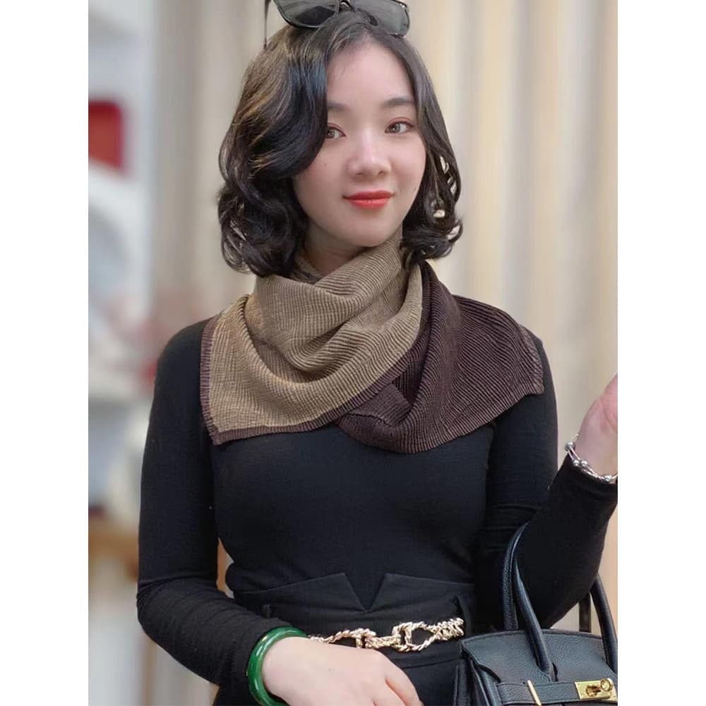 Pequena flor fivela magnética cachecol feminino dupla face multifuncional outono inverno estilo ocidental All-Match lenç