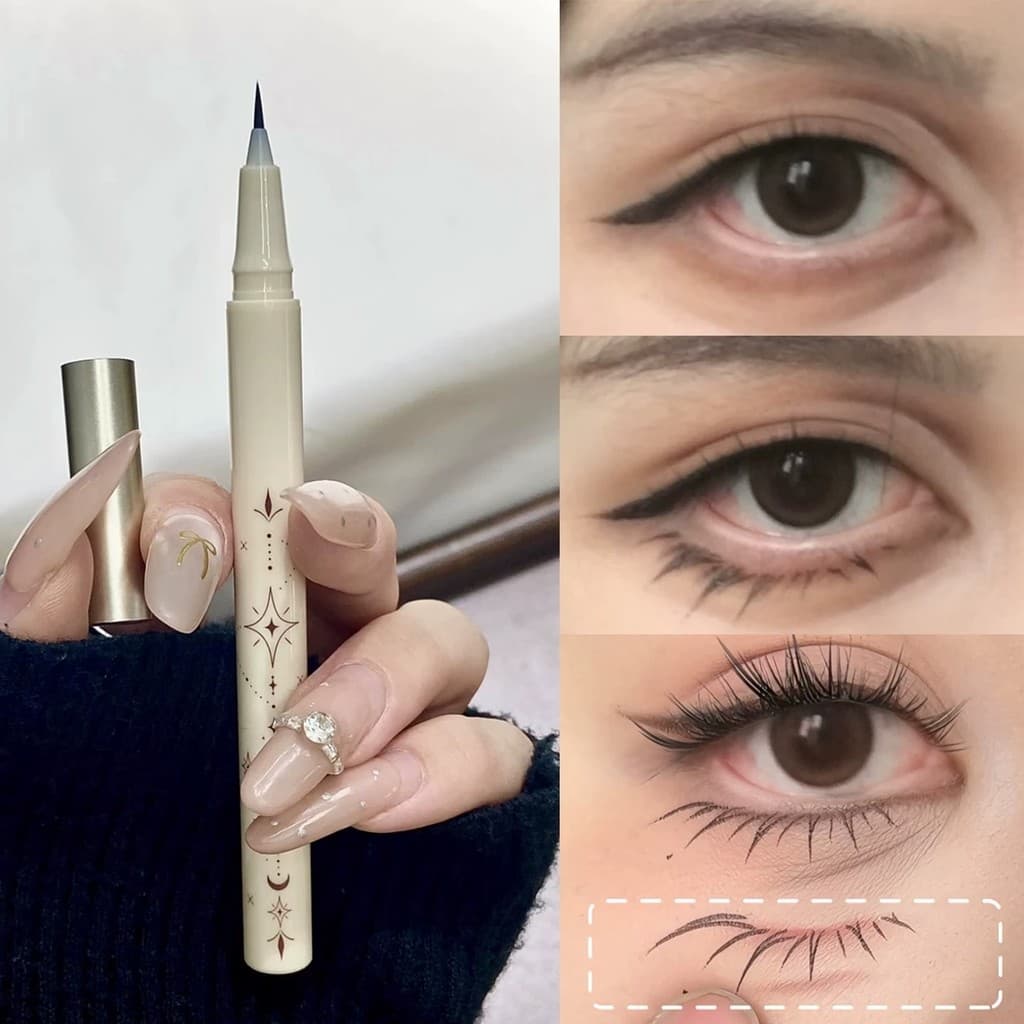 Tenho delineador eficaz ~ caneta delineadora líquida ultrafina de longa duração à prova d'água sem manchas raízes claras