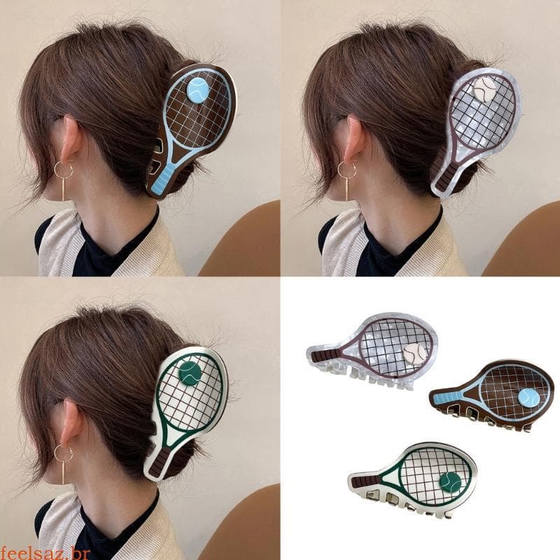 feelsaz Clipe Garra Cabelo Para Raquete Tênis, Tema, Suporte Aperto, Uso Diário